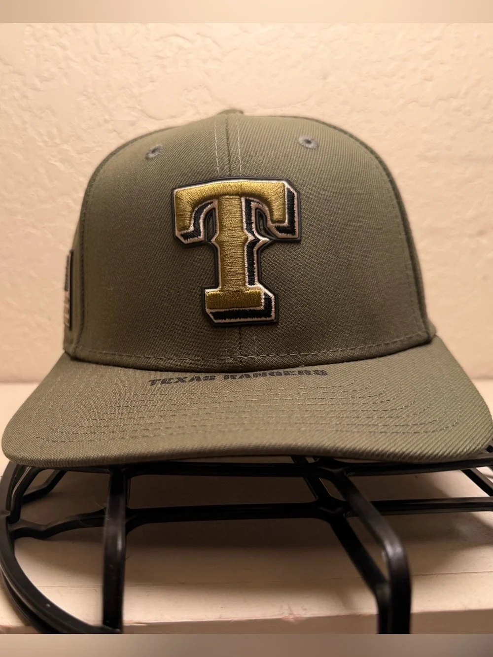 New Era Olive Green Texas 'T' Patch Cap with Flag Accent